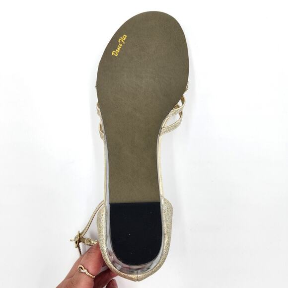 Easy Street Women Gold Glitter Tarrah Ankle Strap Wedge Evening Sandals Size 8.5 - Picture 5 of 7